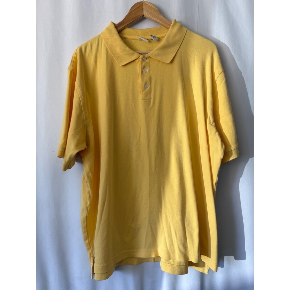VTG Falls Creek Mens Yellow Short Sleeve Cotton Polo Shirt XL Classic Fit
